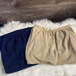 2 Teddi Skirts, A Navy Blue Skirt and Kakhi Color Skirt,Size 1X, vintage